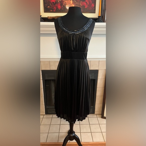 Studio Y Black Beaded Evening Dress with tie back. Size Large - Picture 1 of 4